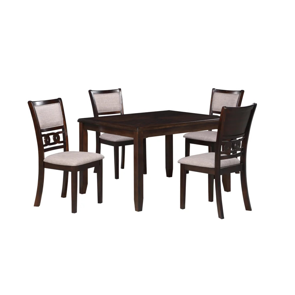 48" 5-Piece Rectangular Wood Dining Set with 4 Chairs K8184