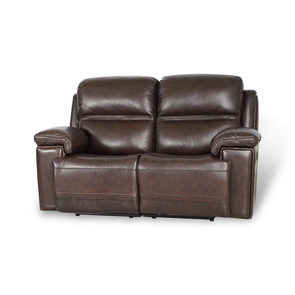 Leather Power Reclining Loveseat with Adjustable Headrest B10565