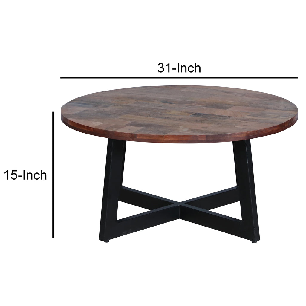 31 Inch Round Mango Wood Coffee Table K118299