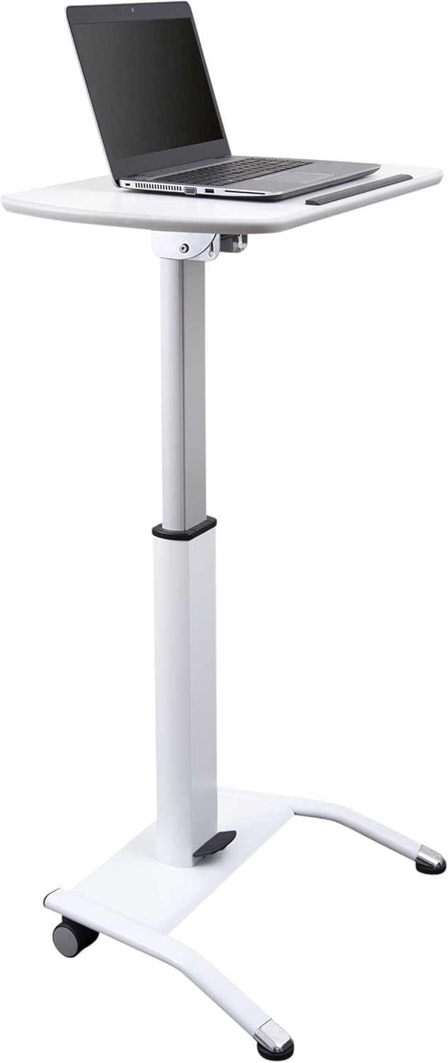 White Pneumatic Adjustable-Height Lectern V185