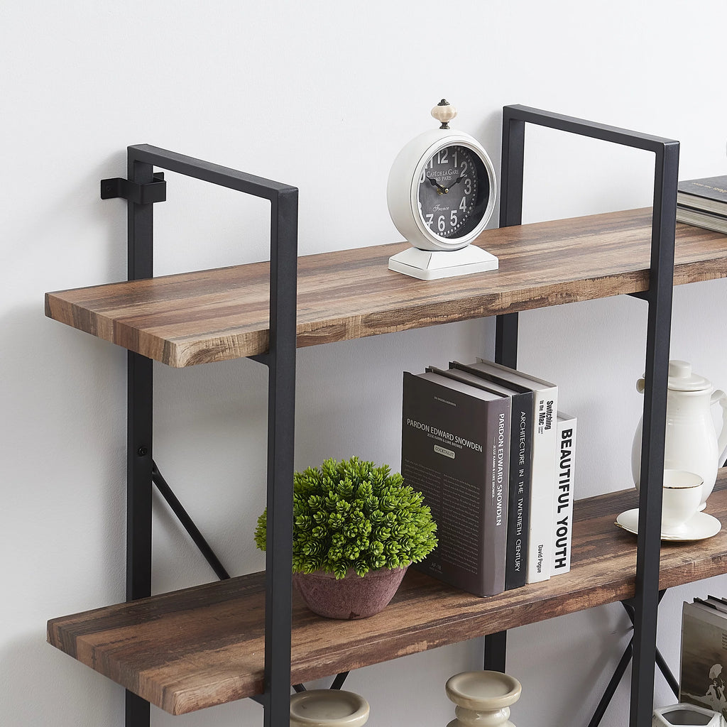 Industrial 5-Shelf Double Wide Metal Bookshelf X742