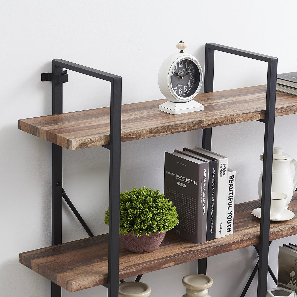 Industrial 5-Shelf Double Wide Metal Bookshelf X742
