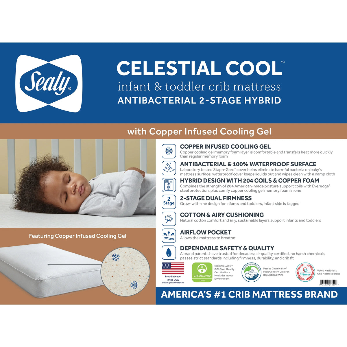 2-Stage Hybrid Baby Crib & Toddler Mattress H556530