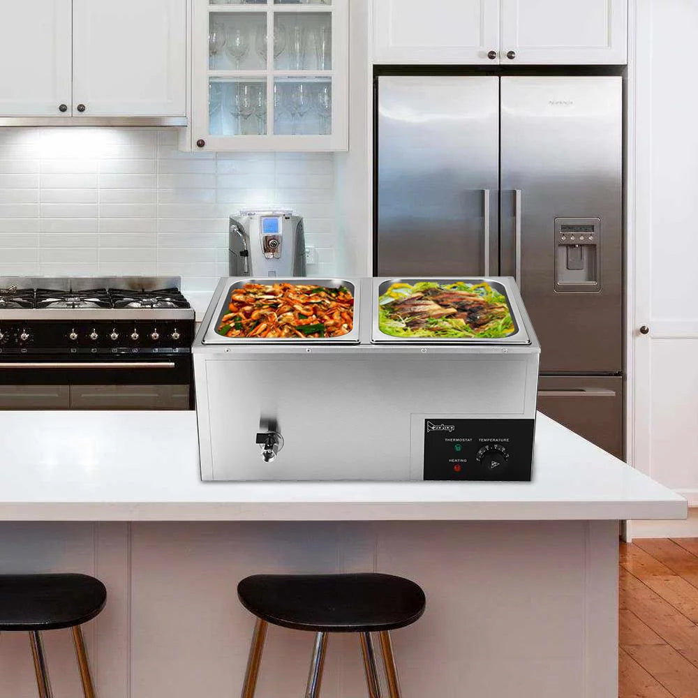 600W 2-Pan Stainless Steel Food Warmer O10229