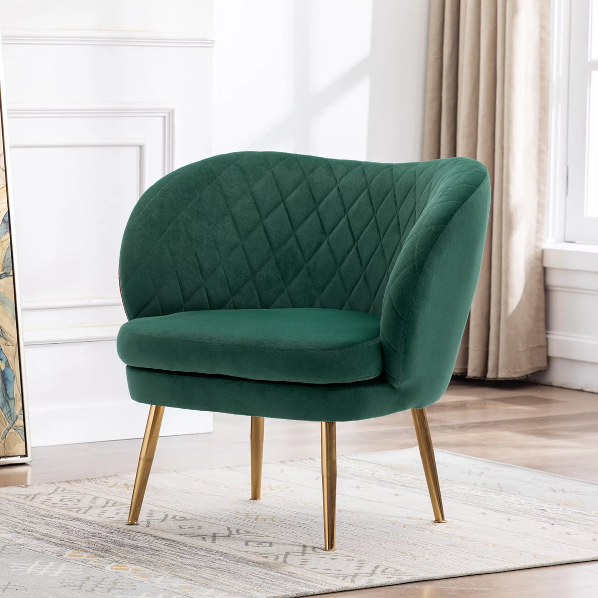 Velvet Dark Green Accent Chair R699