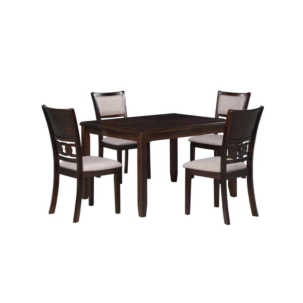 48" 5-Piece Rectangular Wood Dining Set with 4 Chairs K8184