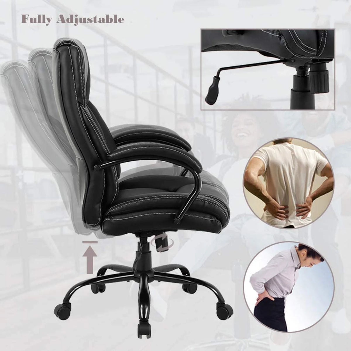 Black High Back PU Leather Executive Office Chair C595