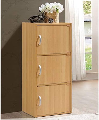 3 Shelf 3 Door Bookcase in Beech K60546