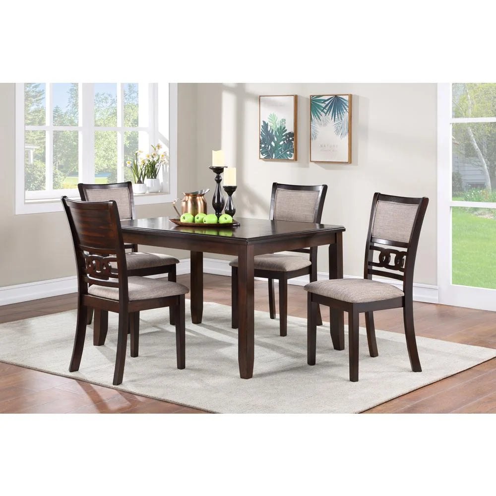 48" 5-Piece Rectangular Wood Dining Set with 4 Chairs K8184