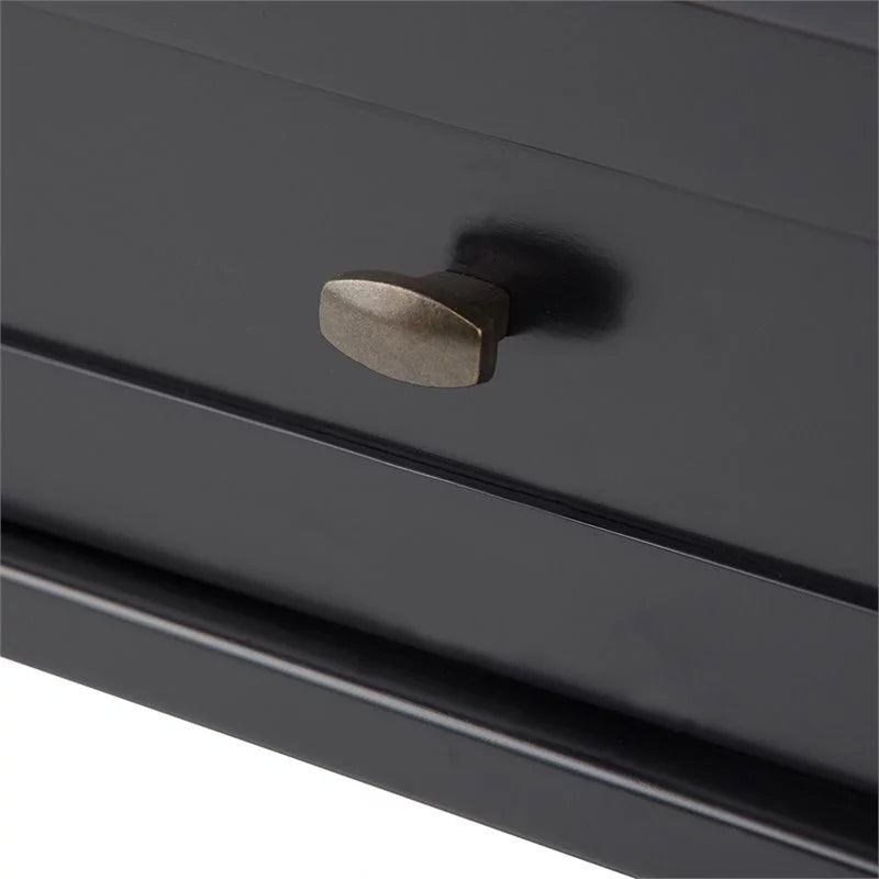 Black 2-Piece Wood End Side Table Set S939