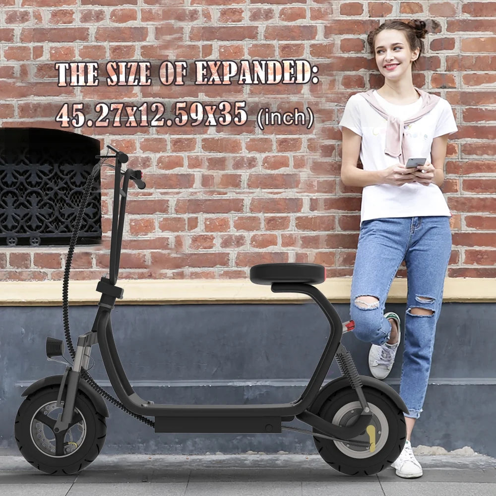 Electric Scooter 350W 48V 18.6 Miles Foldable Black S839