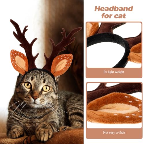 Christmas Hat for Cat Pet Deer Costume Antler Headband W896