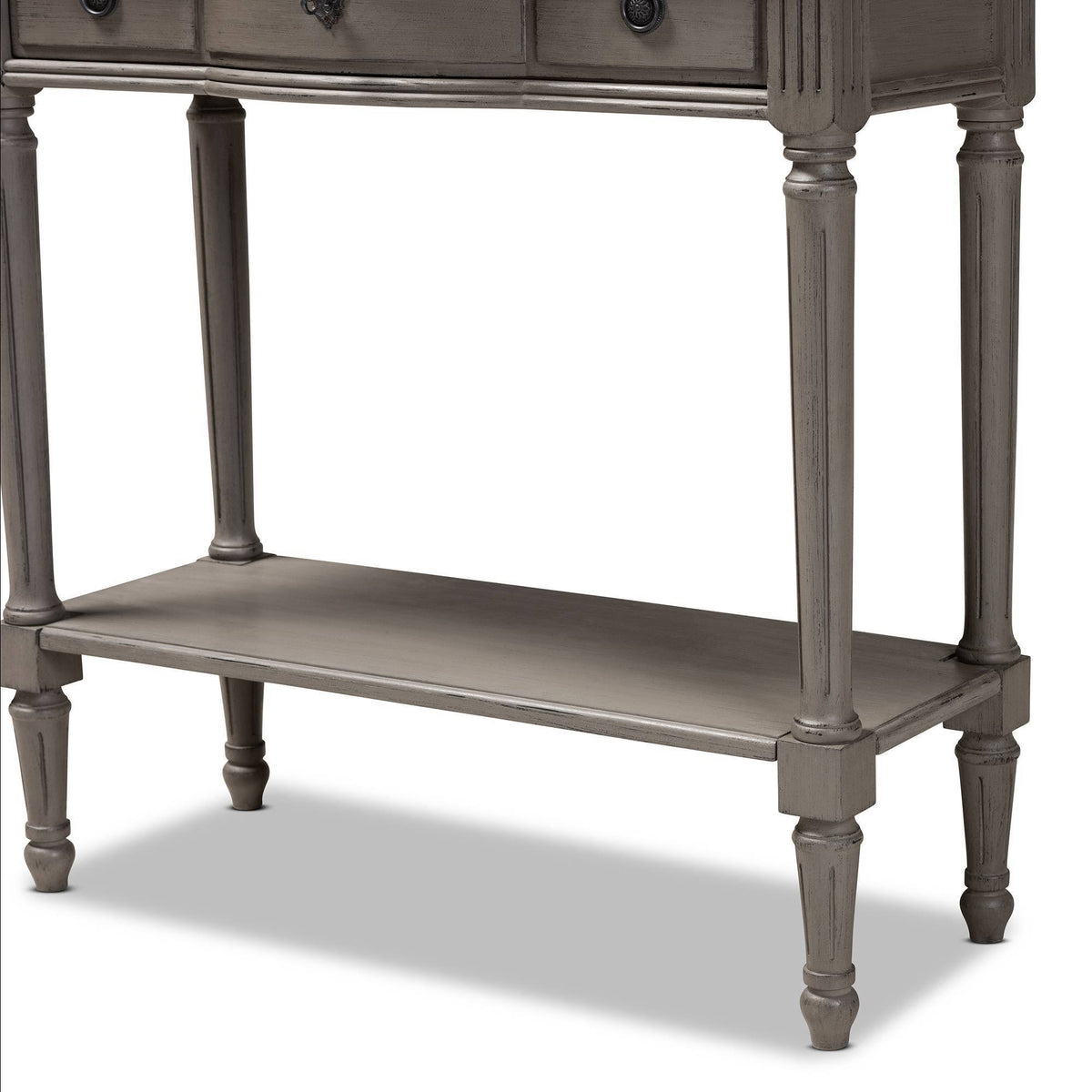 Gray 1-Drawer Wood Console Table I669