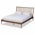 Walnut Brown Wood King Size Platform Bed E812673
