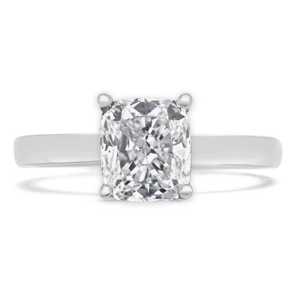 14K White Gold Diamond Solitaire Engagement Ring N260