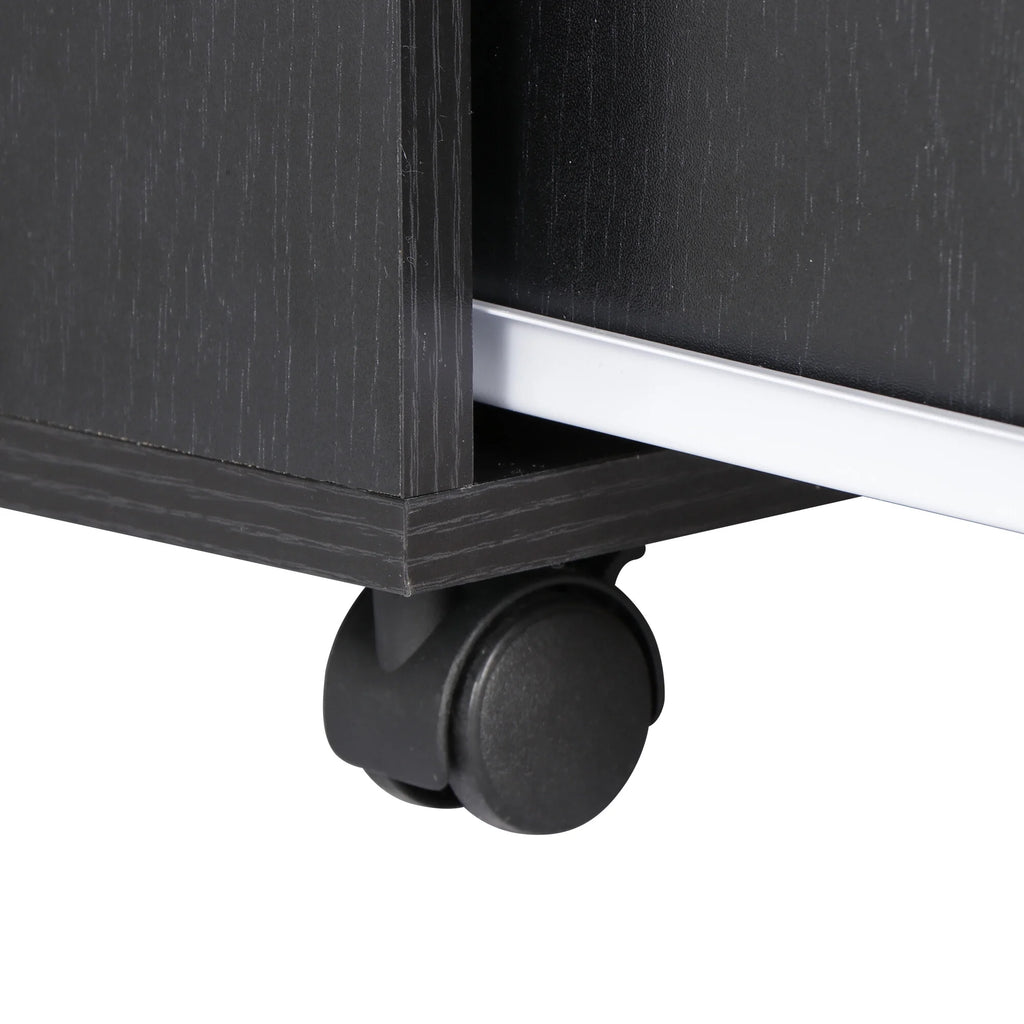Black 5 Drawer Desk Cabinet with Casters Y985607
