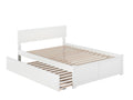 White Full Platform Bed with Trundle B109