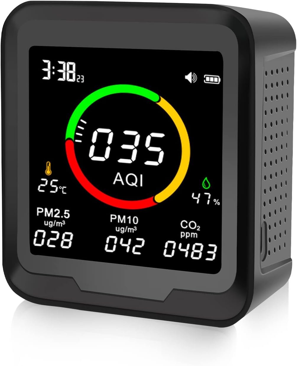 CO2 Monitor Temperature Humidity Detector 400-5000 PPM T481