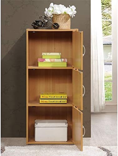 3 Shelf 3 Door Bookcase in Beech K60546