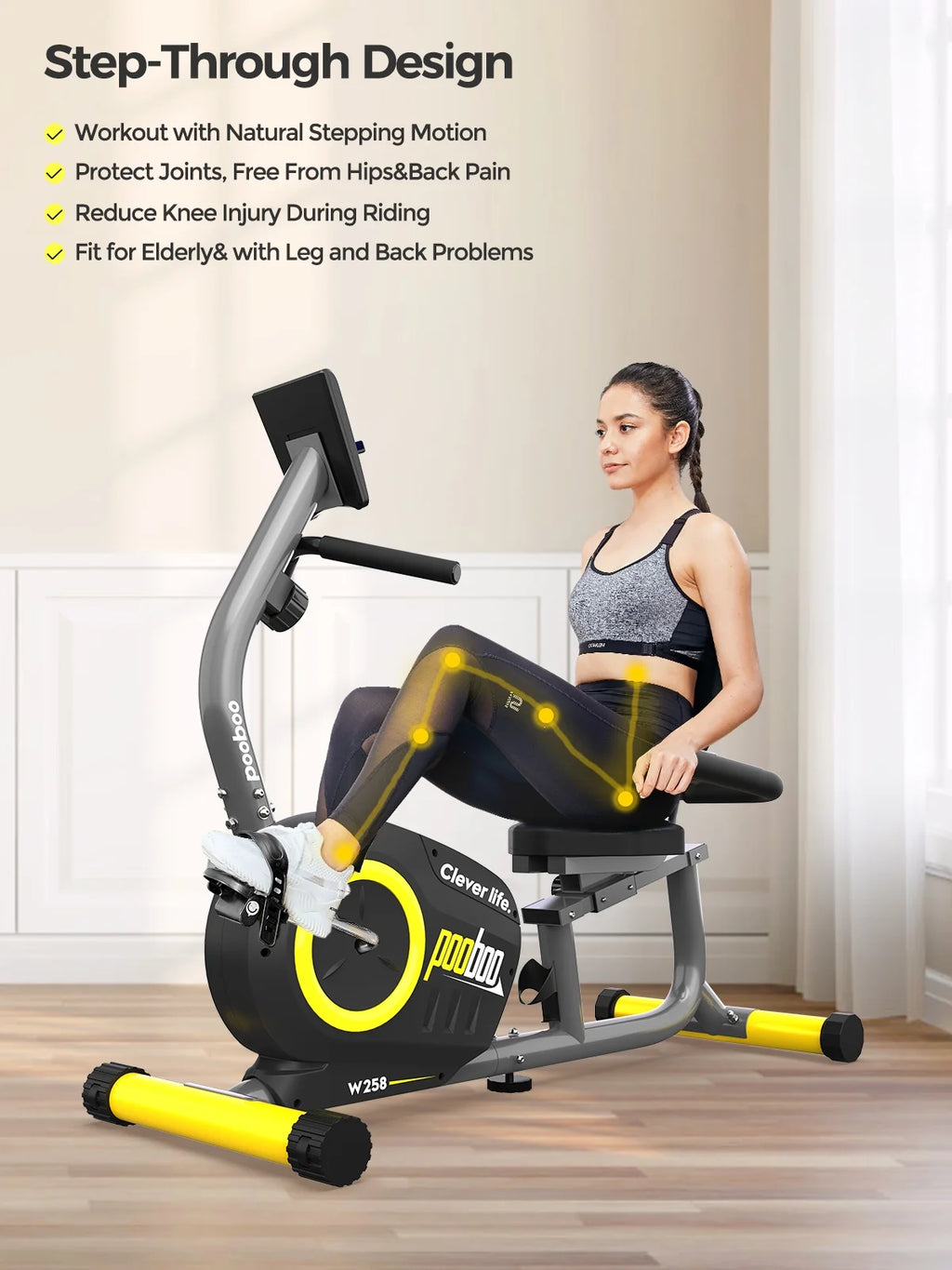 Recumbent Exercise Bike Belt Drive Indoor Cycling Bike G7921