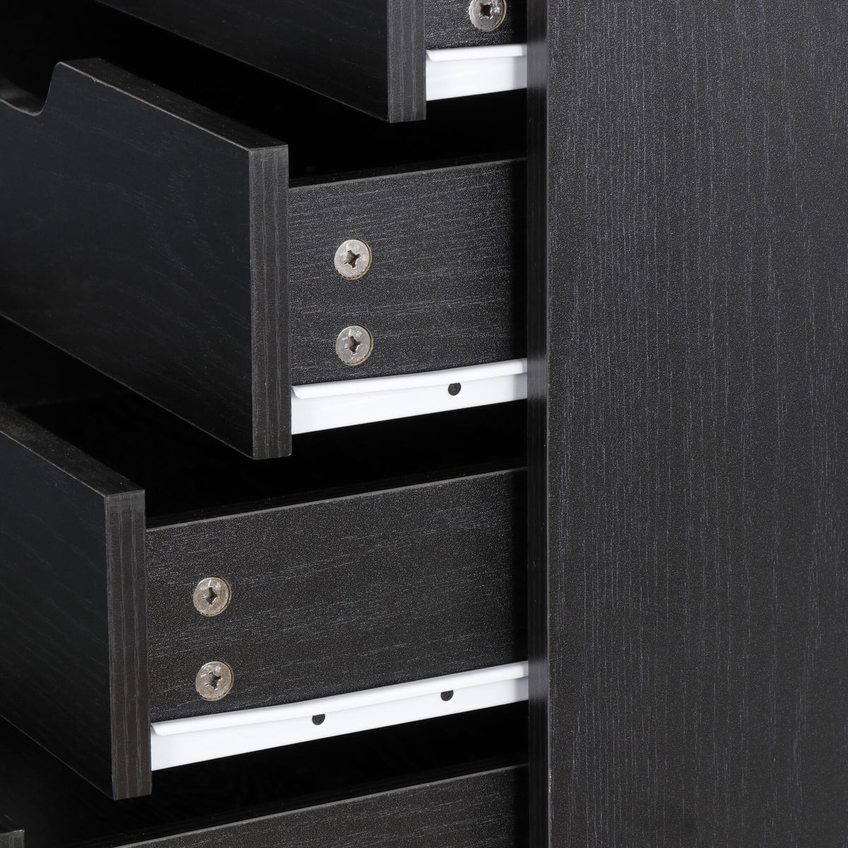 Black 5 Drawer Desk Cabinet with Casters Y985607