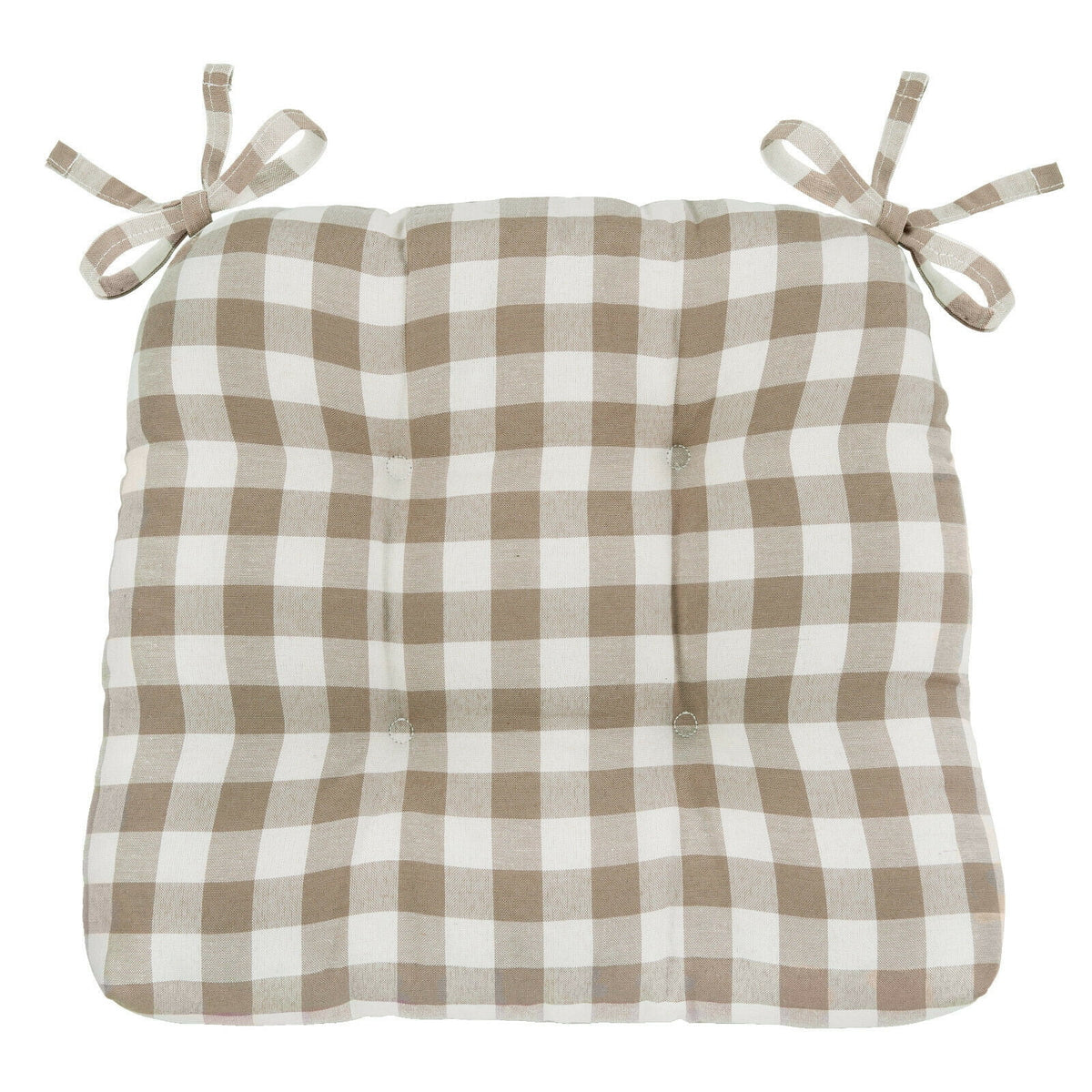 Beige Plaid Chair Cushion J2029