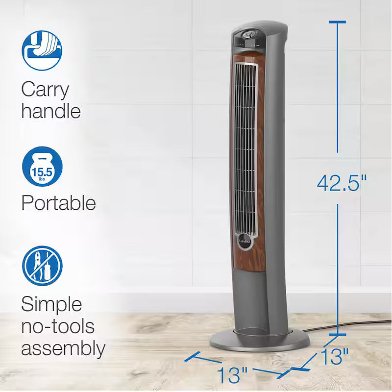 42 in. 3-Speed Oscillating Tower Fan with Remote Control H288498