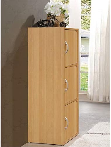 3 Shelf 3 Door Bookcase in Beech K60546