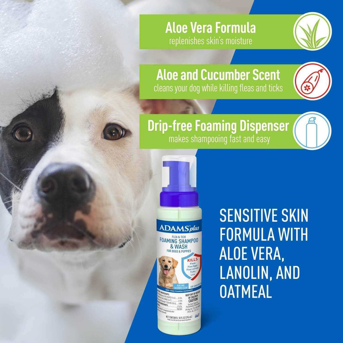 Foaming Flea And Tick Shampoo with Aloe And Cucumber I63794