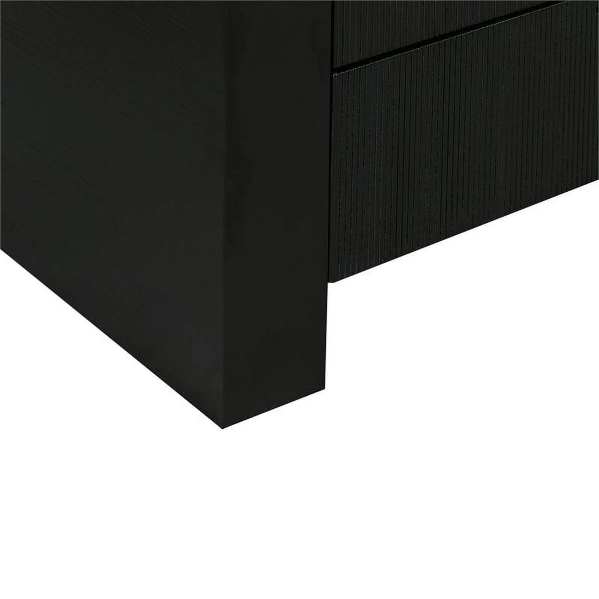 Black 6-Drawer Acacia Veneer MDF Wood Dresser Z35643