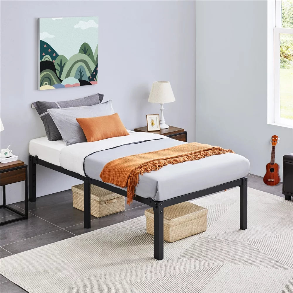 Twin Size Black Metal Platform Bed Frame U60452