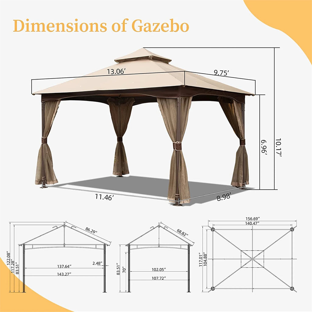 Outdoor Gazebo with Mosquito Netting Q957