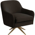 Espresso Velvet Swivel Chair P1966