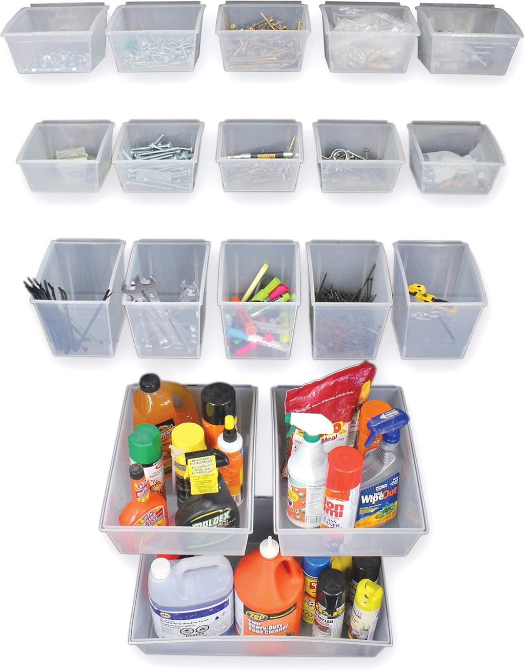 18-Piece Storage Bin Kit for PVC Slatwall J253088