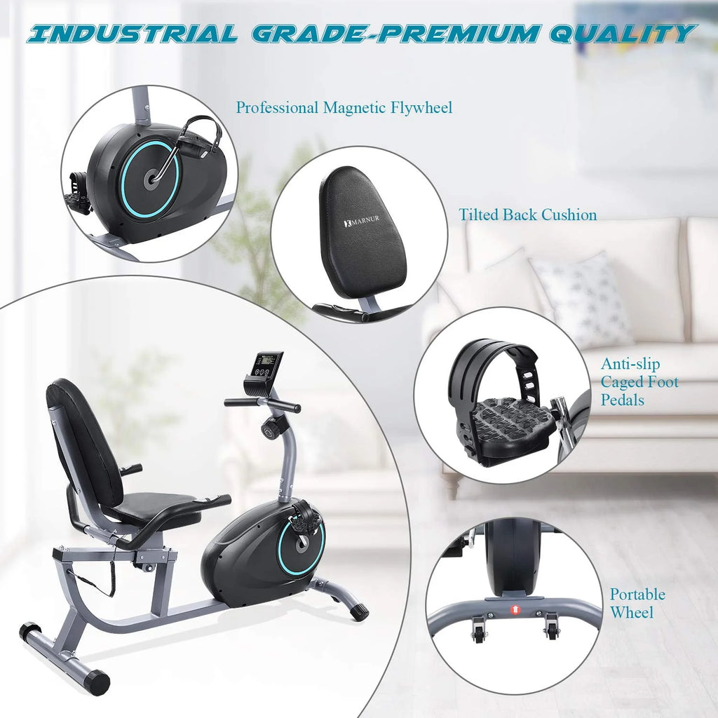 Recumbent Exercise Bike with 8 Levels Adjustable Resistance K230