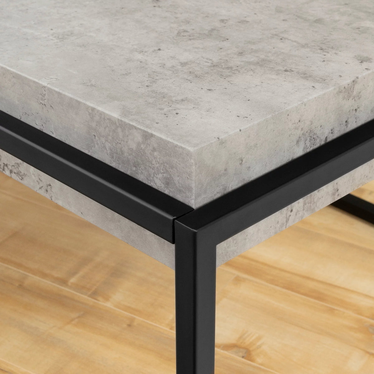 44" Coffee Table in Concrete Gray and Black M74450