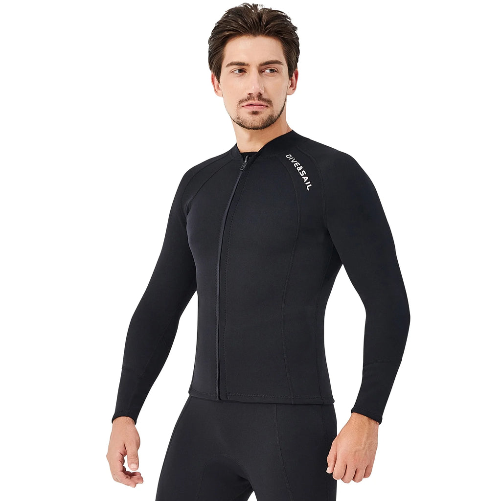 2mm Neoprene Front Zipper Wetsuits Jacket Long Sleeves Y832