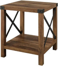 18 Inch Rustic Oak Side Table F631055