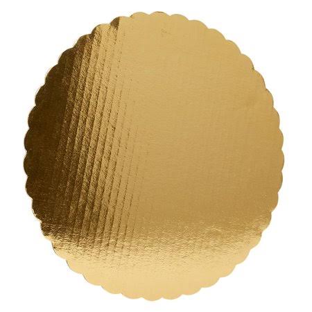 Gold Scalloped Cake Circle 12 inch, Quantity: 100 O148