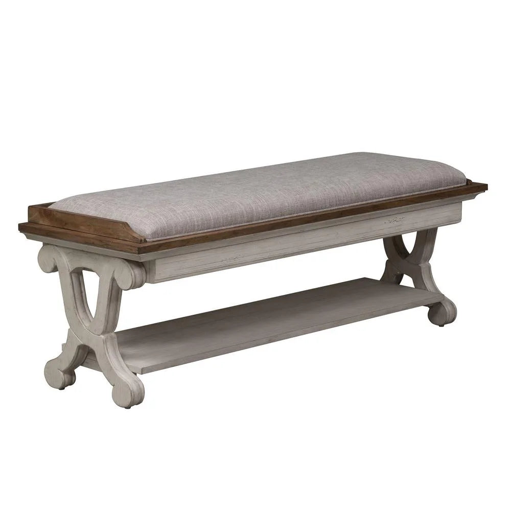 White Bed Bench D31625