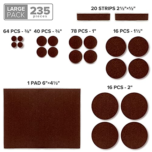 133 PCS Felt Furniture Pads Brown and Beige C1801