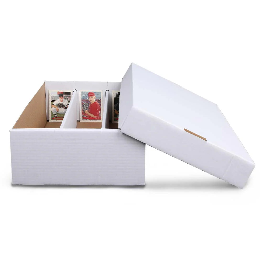 Corrugated Cardboard Card Storage Box 3000 Count White Divider O942009