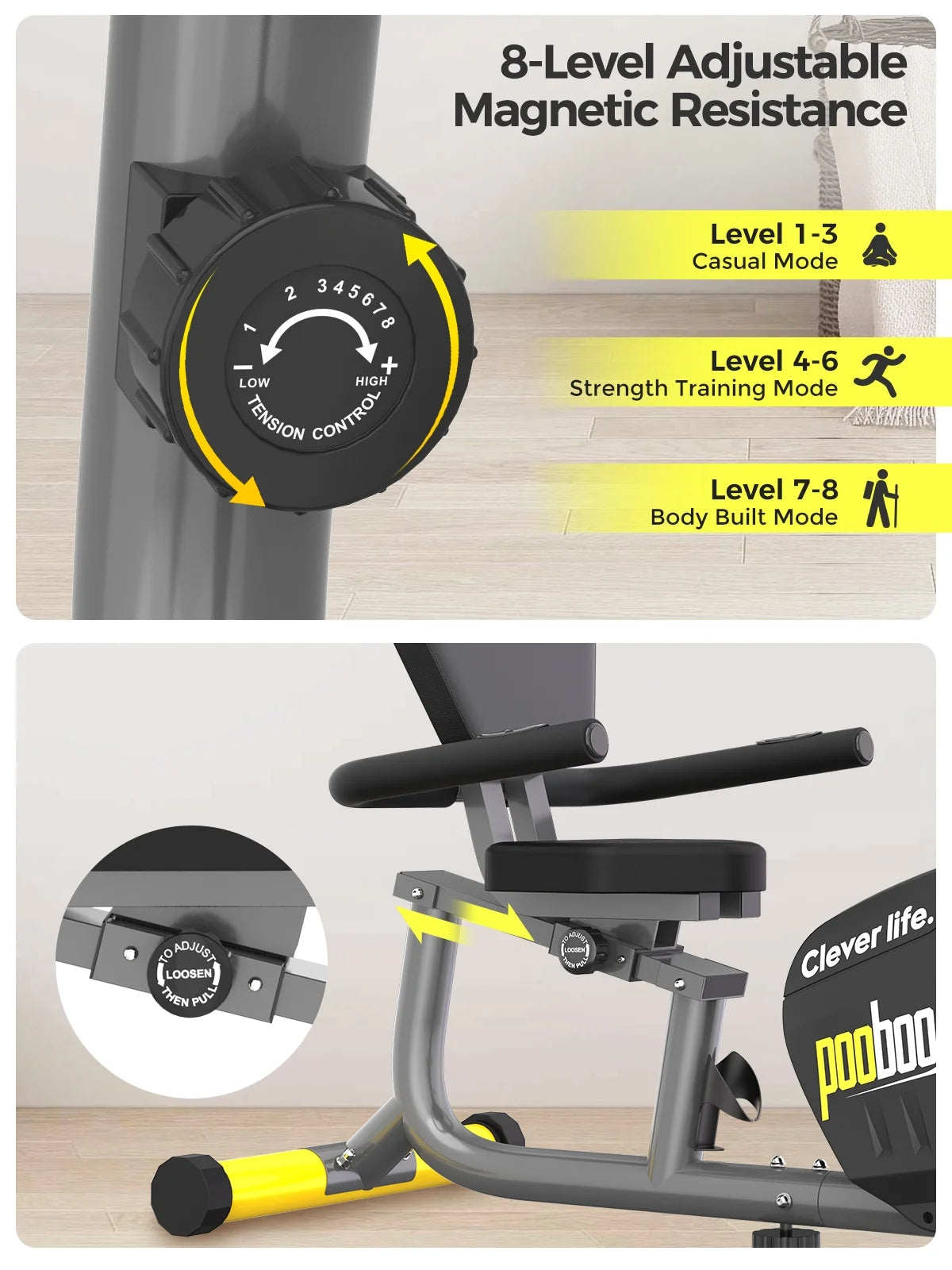 Recumbent Exercise Bike Belt Drive Indoor Cycling Bike G7921