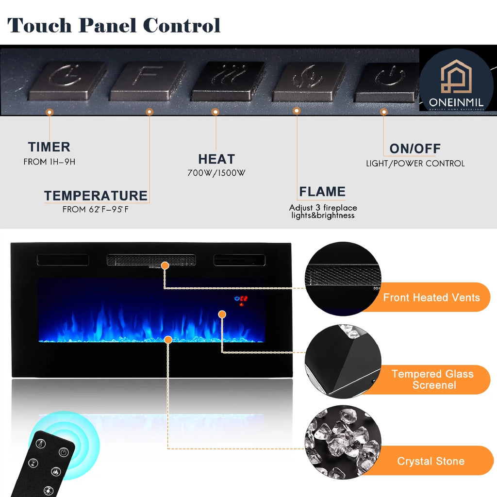 Black Fireplace TV Stand with 36'' Electric Fireplace N698650