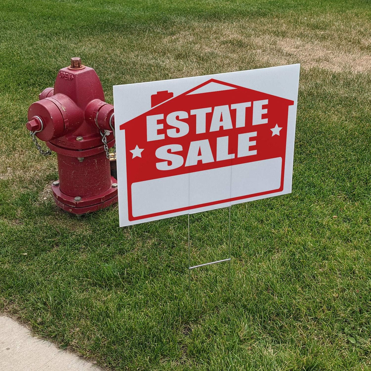 Estate Sale Yard Sign Kit, 24" W x 18" H CoroPlast, Double-Sided, Pack of 2 F766283