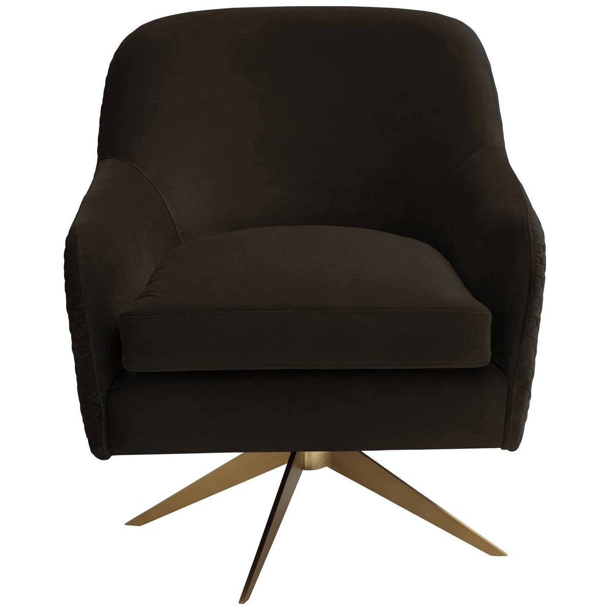 Espresso Velvet Swivel Chair P1966