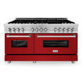 60 In. Dual Fuel Range with Red Matte Door K443160