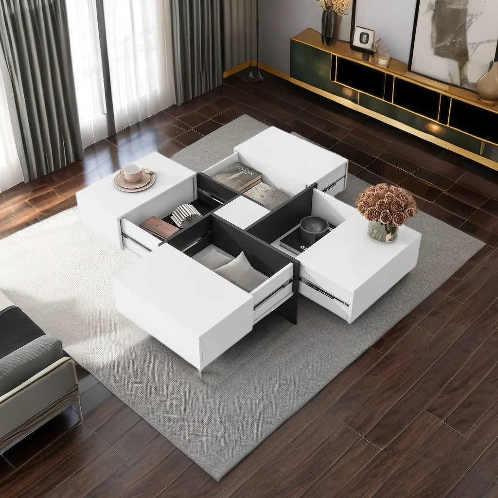 Coffee Table with 4 Hidden Storage Compartments V79347