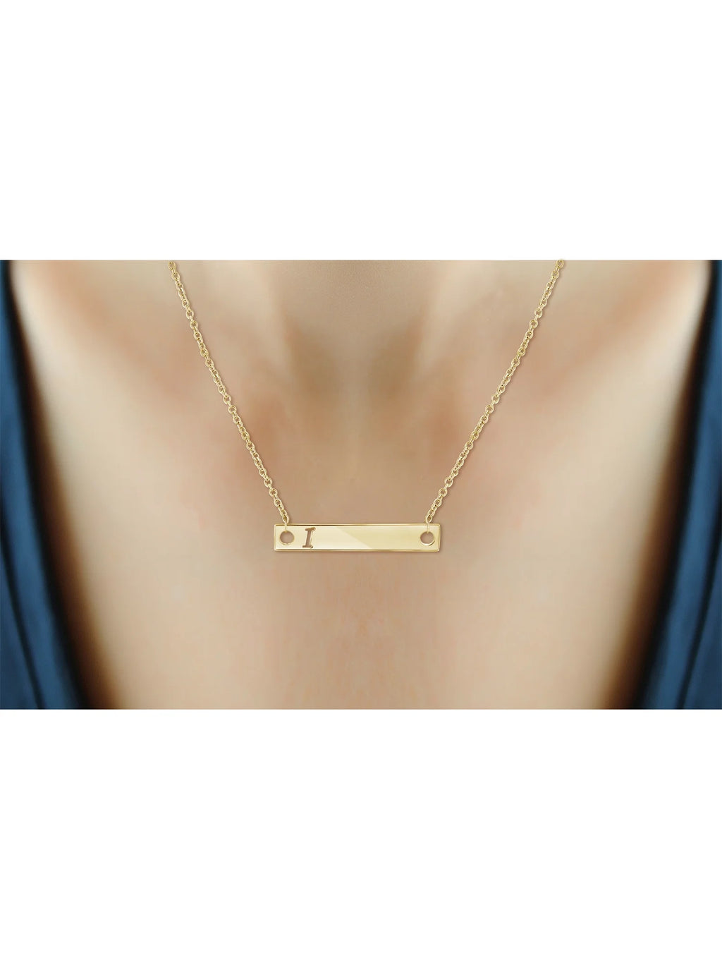 14K Gold Over Silver Bar Necklace V37746