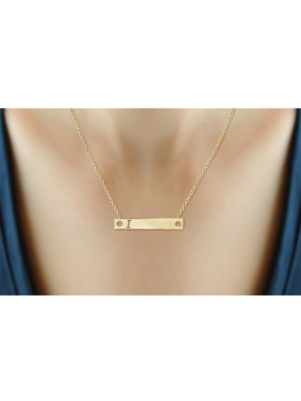 14K Gold Over Silver Bar Necklace V37746